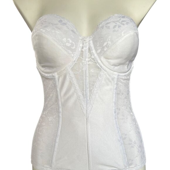 Carnival Lace Bustier Corset Boning Bridal Lingerie Size 34D white Wedding VTG - Picture 11 of 14